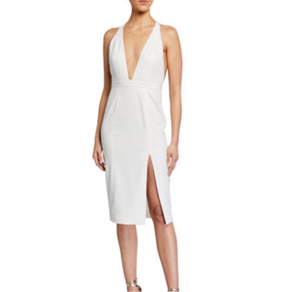 NWT Jay Godfrey Kit Deep V Racer Back Midi Dress sz4-0269